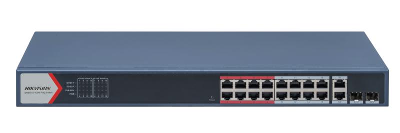 HIKVISION 16 PORT 10/100 POE 2 GİGABİT 2 SFP YÖNETİLEBİLİR SWİTCH